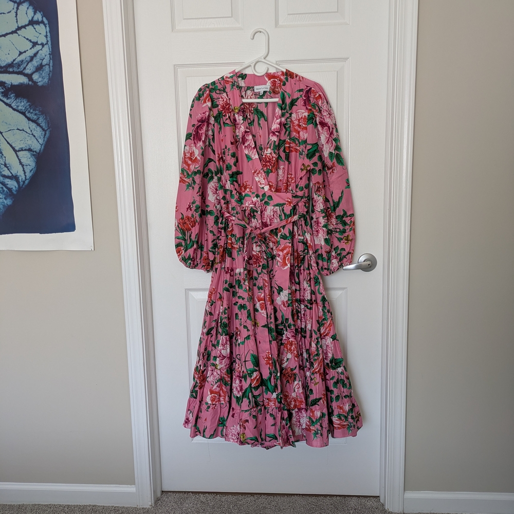 Gibson Latimer Pink Floral Midi Dress